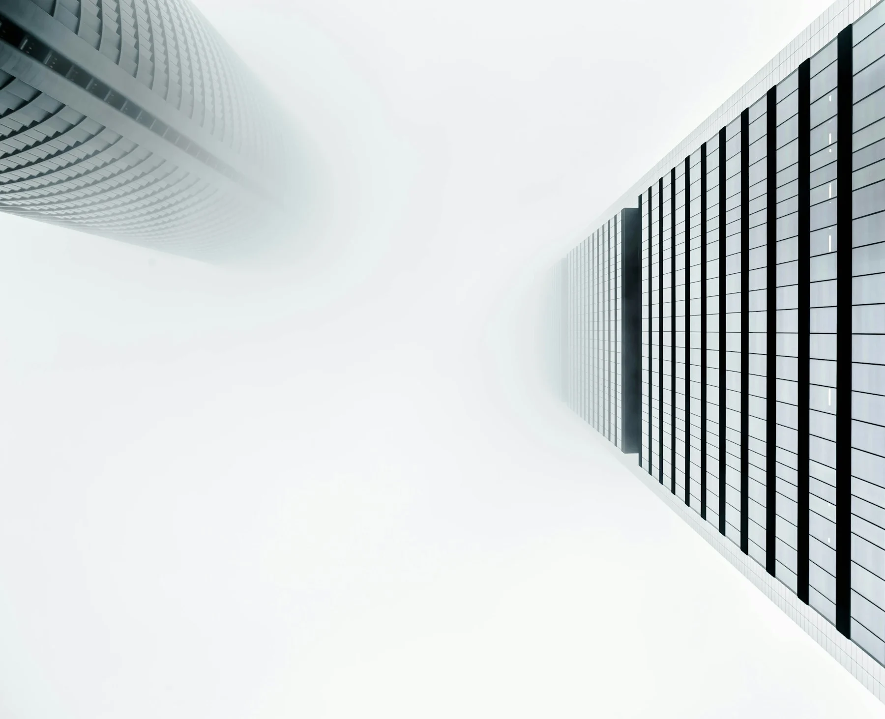Modern architectural lines viewed from below